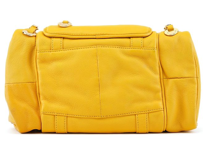 Marc by Marc Jacobs Borsa Boston in pelle gialla - vista 5