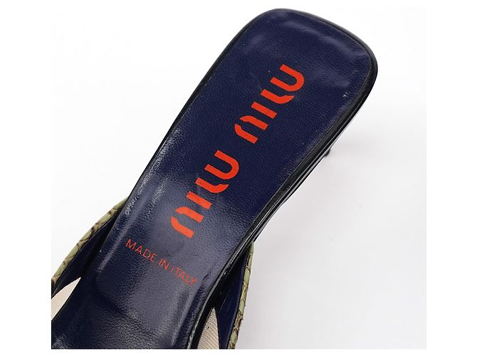 Miu Miu Mules a punta in pelle di serpente verde 1999 EU 37 - vista 5