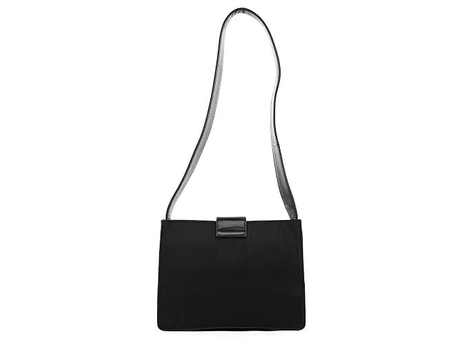 Prada Borsa a tracolla con fibbia in nylon Tessuto Vitello nera - vista 3