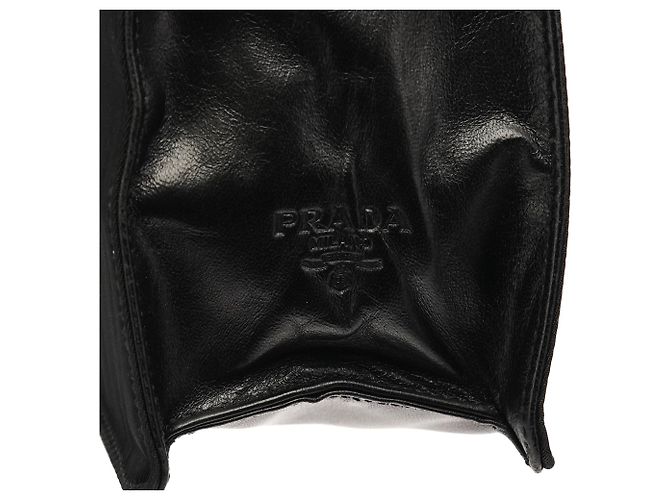Prada Borsa a tracolla con fibbia in nylon Tessuto Vitello nera - vista 5