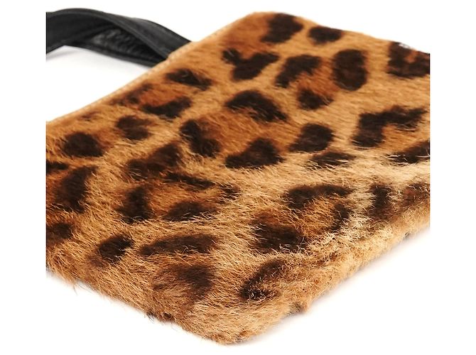 Loewe Mini borsa tote in pony hair con stampa leopardata marrone e nera - vista 4