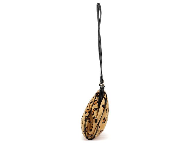 Marc Jacobs Borsa a tracolla in velluto a coste beige con stampa leopardata - vista 2