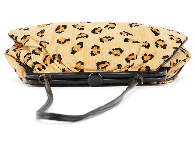 Marc Jacobs Borsa a tracolla in velluto a coste beige con stampa leopardata - vista 4