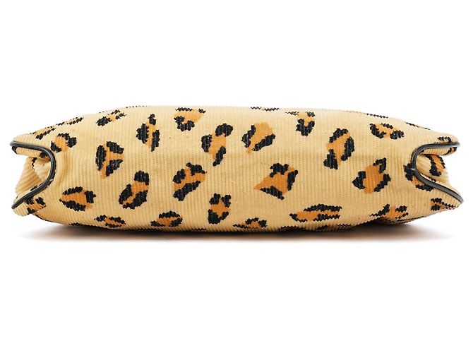 Marc Jacobs Borsa a tracolla in velluto a coste beige con stampa leopardata - vista 5