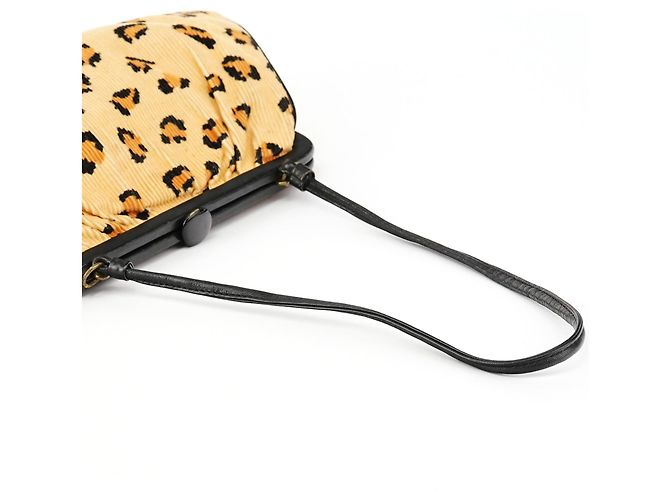 Marc Jacobs Borsa a tracolla in velluto a coste beige con stampa leopardata - vista 9