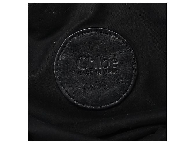 Chloé Borsa Tote in Tela Navy con Logo Argento - vista 14