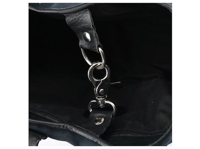 Chloé Borsa Tote in Tela Navy con Logo Argento - vista 19