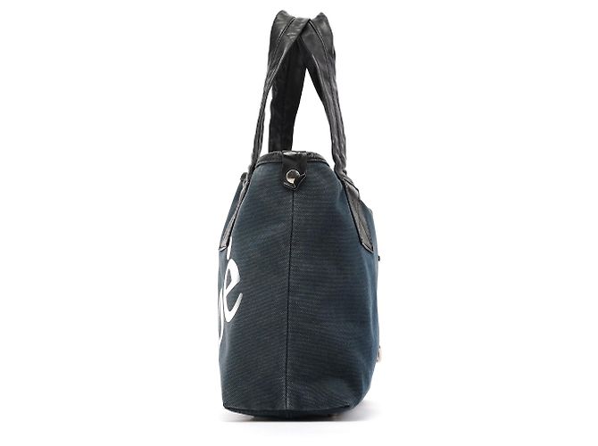Chloé Borsa Tote in Tela Navy con Logo Argento - vista 2