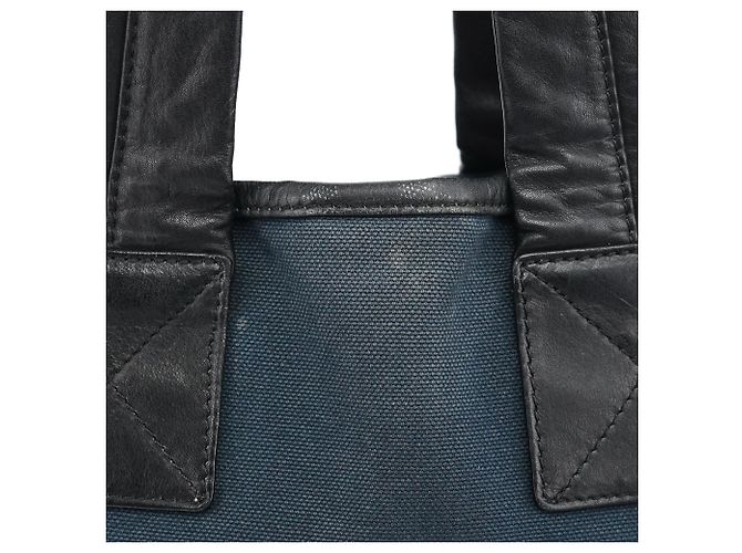 Chloé Borsa Tote in Tela Navy con Logo Argento - vista 6