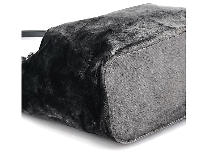 Gucci Borsa a tracolla 1999 Grey Velvet Loop - vista 7