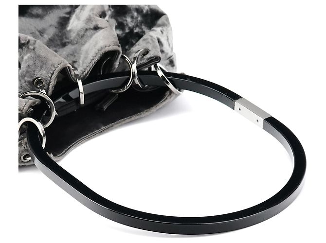 Gucci Borsa a tracolla 1999 Grey Velvet Loop - vista 9