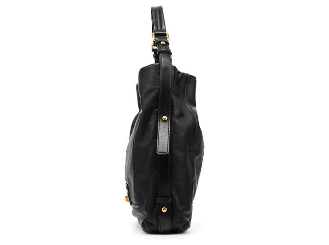 Marc by Marc Jacobs Borsa a tracolla hobo in pelle nera con chiusura turnlock - vista 2