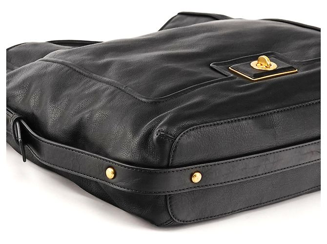 Marc by Marc Jacobs Borsa a tracolla hobo in pelle nera con chiusura turnlock - vista 6