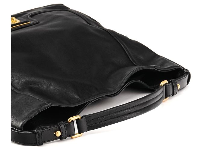 Marc by Marc Jacobs Borsa a tracolla hobo in pelle nera con chiusura turnlock - vista 8