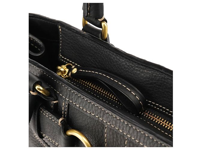 Coach Borsa Tote Hamptons in pelle martellata nera F10213 - view 10