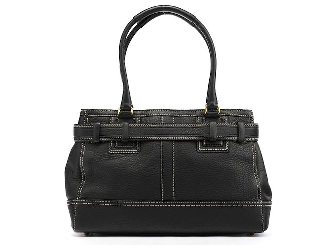 Coach Borsa Tote Hamptons in pelle martellata nera F10213 - view 3