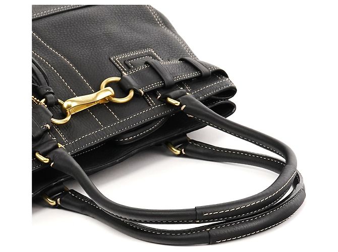 Coach Borsa Tote Hamptons in pelle martellata nera F10213 - view 9