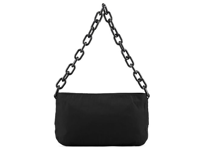Prada Borsa a spalla a catena Swing Nylon Tessuto Nera 1996 - vista 3