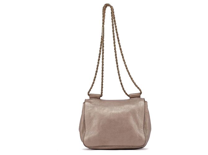 Chloé Borsa a tracolla Elsie in pelle metallizzata bronzo - vista 2