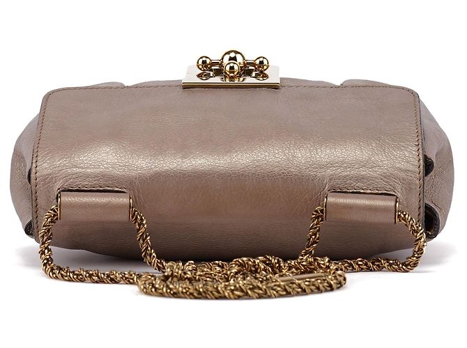 Chloé Borsa a tracolla Elsie in pelle metallizzata bronzo - vista 4