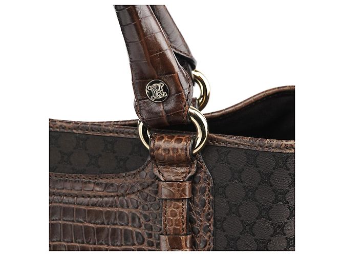 Céline Boogie Tote Bag aus braunem Monogramm-Leder - Ansicht 6