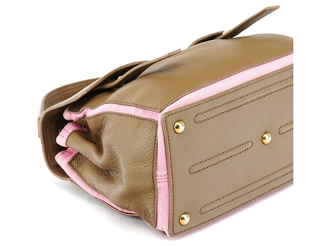 Yves Saint Laurent 289278 Olive Green Pink Muse Two 2-Way Bag - vista 10