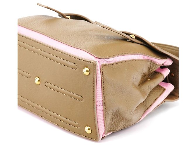 Yves Saint Laurent 289278 Olive Green Pink Muse Two 2-Way Bag - vista 11