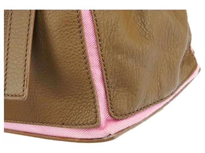 Yves Saint Laurent 289278 Olive Green Pink Muse Two 2-Way Bag - vista 13