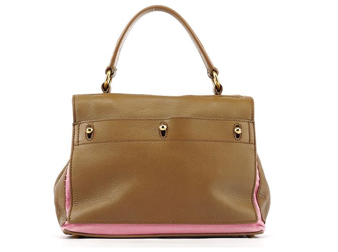 Yves Saint Laurent 289278 Olive Green Pink Muse Two 2-Way Bag - vista 3