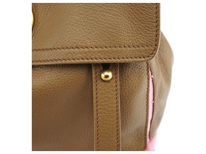 Yves Saint Laurent 289278 Olive Green Pink Muse Two 2-Way Bag - vista 7