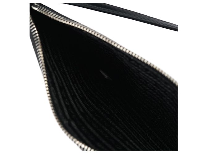Prada Mini Pochette Bag in Spazzolato Nero - vista 11