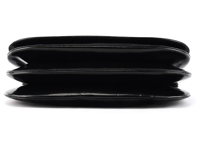 Prada Borsa a spalla con patta 1995 in pelle spazzolato vernice nera - vista 5