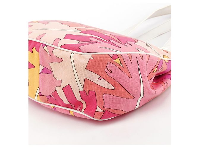 Emilio Pucci Farbenfroher abstrakter Canvas-Tote-Bag in Rosa - Ansicht 10