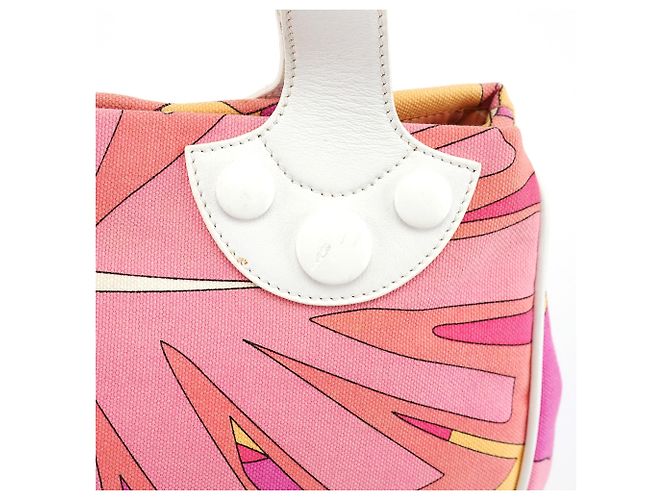 Emilio Pucci Farbenfroher abstrakter Canvas-Tote-Bag in Rosa - Ansicht 6