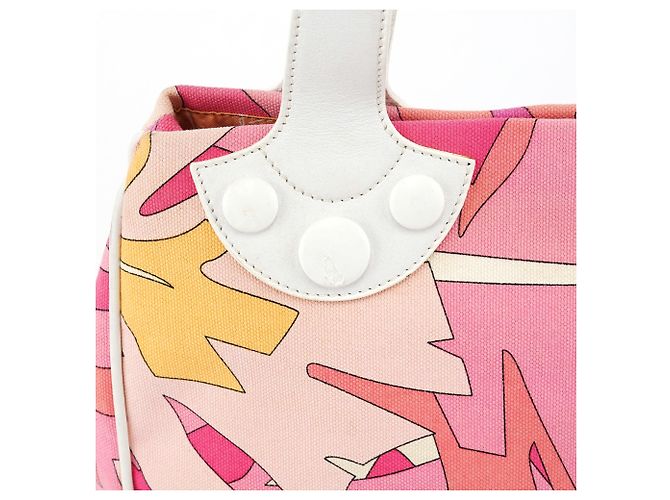 Emilio Pucci Farbenfroher abstrakter Canvas-Tote-Bag in Rosa - Ansicht 7