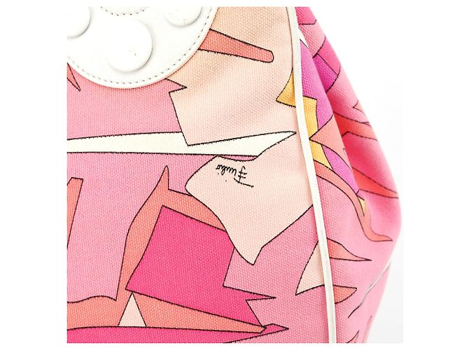 Emilio Pucci Farbenfroher abstrakter Canvas-Tote-Bag in Rosa - Ansicht 8