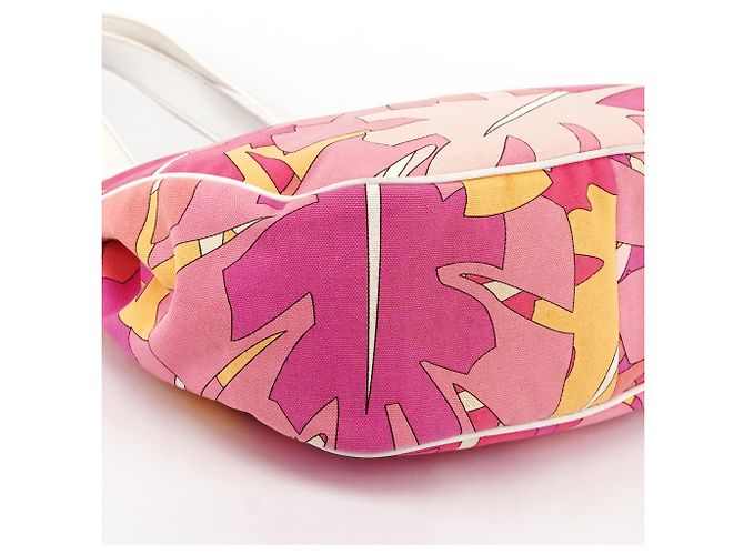 Emilio Pucci Farbenfroher abstrakter Canvas-Tote-Bag in Rosa - Ansicht 9