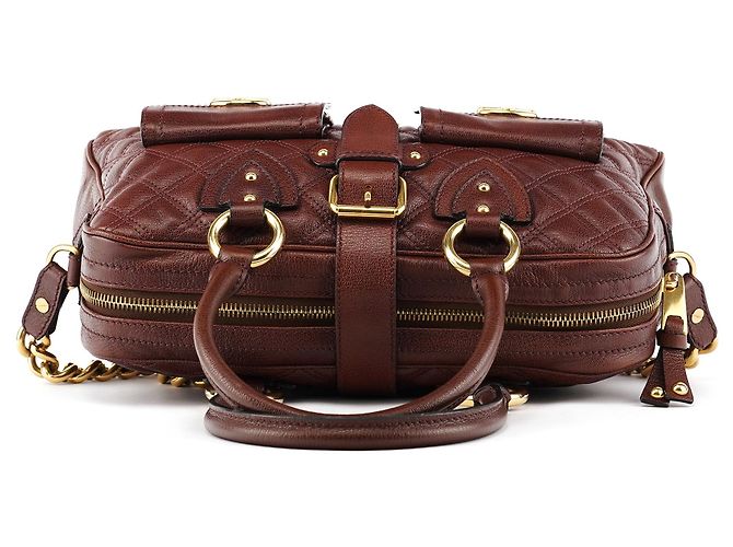 Marc Jacobs  mala Tote Venetia em pele acolchoada borgonha - vista 4