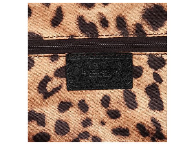 Dolce & Gabbana Borsa Boston in pelle e pizzo nero - vista 14