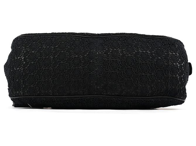 Dolce & Gabbana Borsa Boston in pelle e pizzo nero - vista 5