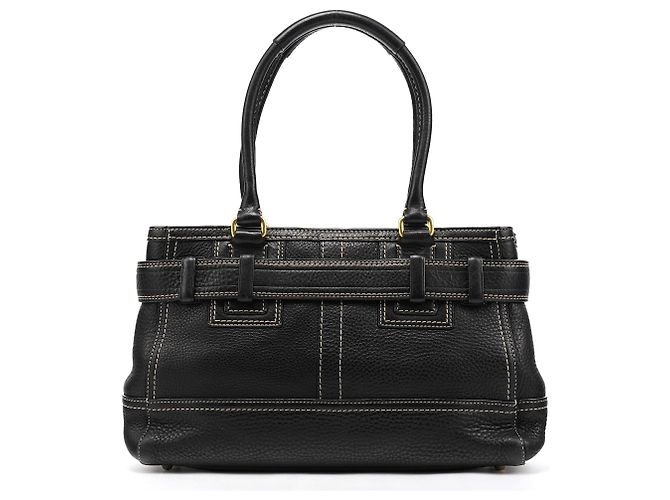 Coach Borsa Tote Hamptons 10212 in pelle martellata nera - vista 3