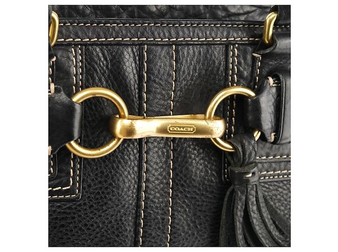 Coach Borsa Tote Hamptons 10212 in pelle martellata nera - vista 5