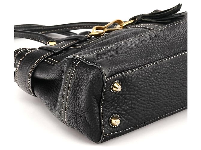 Coach Borsa Tote Hamptons 10212 in pelle martellata nera - vista 6