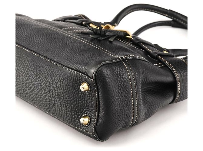 Coach Borsa Tote Hamptons 10212 in pelle martellata nera - vista 7