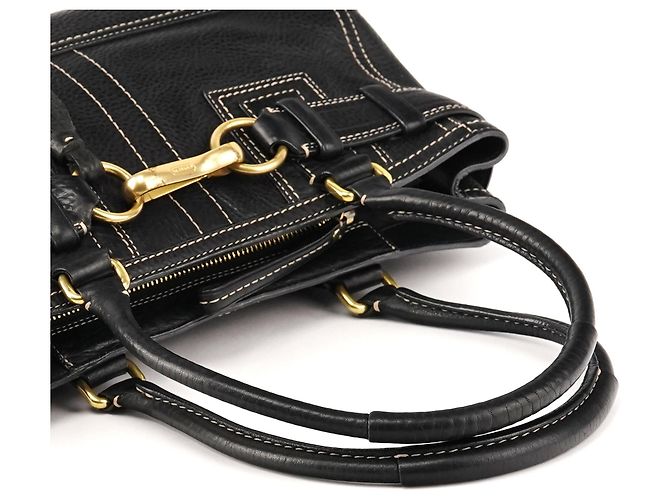 Coach Borsa Tote Hamptons 10212 in pelle martellata nera - vista 8