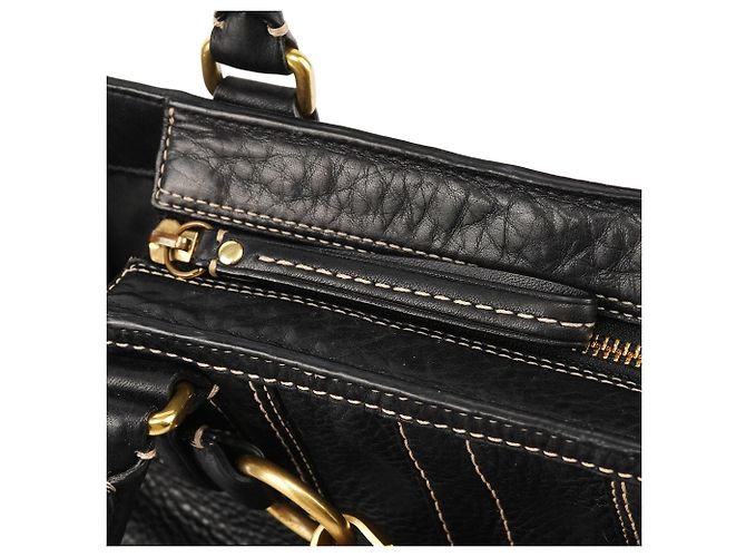 Coach Borsa Tote Hamptons 10212 in pelle martellata nera - vista 9