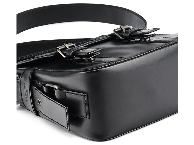 Yves Saint Laurent Borsa a tracolla con cintura in pelle di vitello nera - vista 9