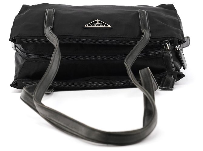 Prada Borsa Tote 1995 in Nylon Tessuto Nappa Nero - vista 4