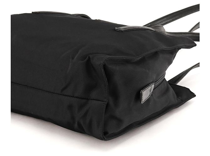Prada Borsa Tote 1995 in Nylon Tessuto Nappa Nero - vista 9