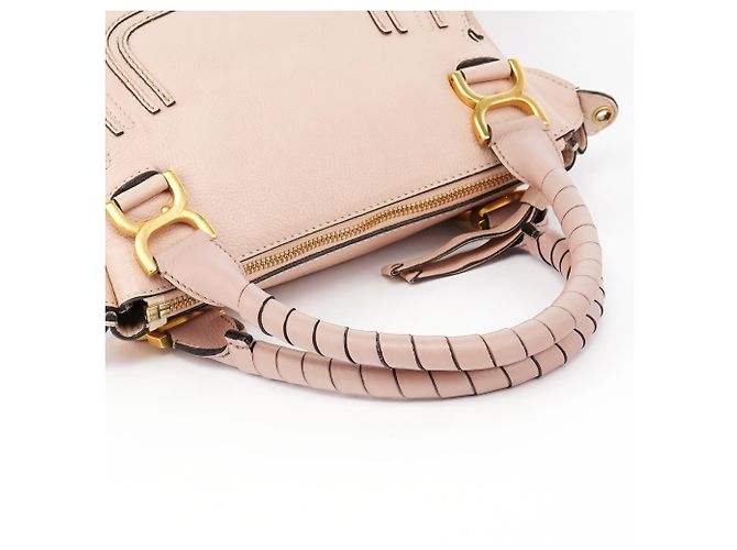 Chloé Borsa Marcie 2-Way in pelle beige - vista 12